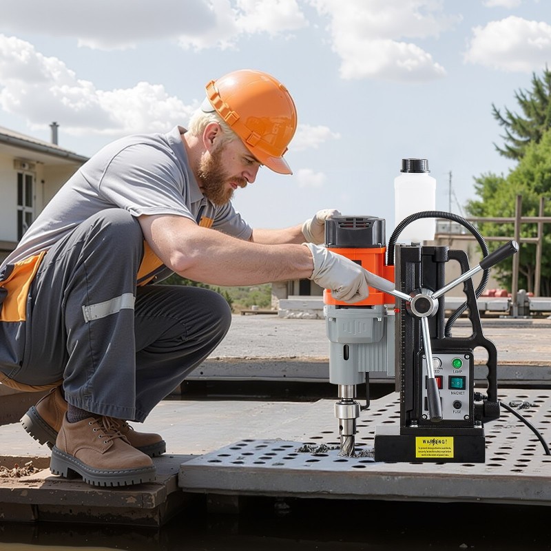 Magneettinen pylväsporakone metallirunkoinen 1500W maksimi poran halkaisija 60 mm 13000N pitovoima