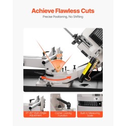 Metallinen vaaka- ja pystyyn käännettävä vannesaha 1,1 kW 178 x 209 mm