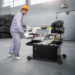 Metallinen vaaka- ja pystyyn käännettävä vannesaha 1,1 kW 178 x 209 mm