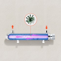 UV-vesipuhdistin kotitalouskäyttöön 304-ruostumaton teräskotelo kvartsiholkilla 12 watin