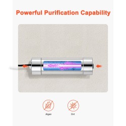 UV-vedenpuhdistin 304-ruostumattomasta teräksestä 8W 3,785 l/min kotikäyttöön