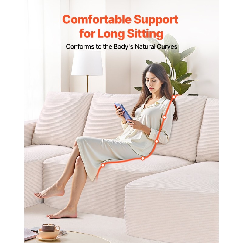 Moduulisohva U-muotoinen vakosamettiverhoilu lepotuololla leveillä käsinojilla korkean kimmoisuuden vaahto