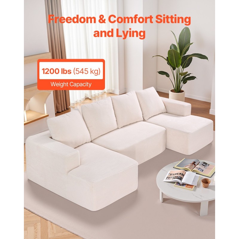 Moduulisohva U-muotoinen vakosamettiverhoilu lepotuololla leveillä käsinojilla korkean kimmoisuuden vaahto