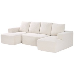 Moduulisohva U-muotoinen vakosamettiverhoilu lepotuololla leveillä käsinojilla korkean kimmoisuuden vaahto