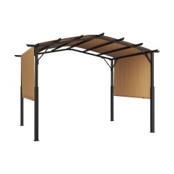 Terassipergola hiiliteräsrunko 365 x 305 cm 180g polyesteri PA-vesitiivis