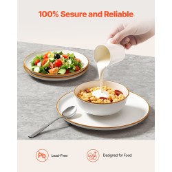 Keraaminen 4 hengen 12-osainen astiasto norsunluunvärinen astianpesukoneeseen ja mikroaaltouuniin sopiva