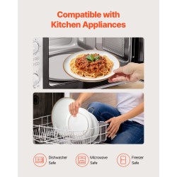 Keramiikkainen 32-osainen astiasetti 8 hengelle norsunluun sävy astianpesukone- ja mikroaaltouunikestävä