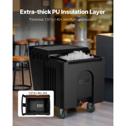 Eristetty jäätelokero kestävä muovirakenne 56,7 kg kapasiteetti 45 mm polyuretaanieriste