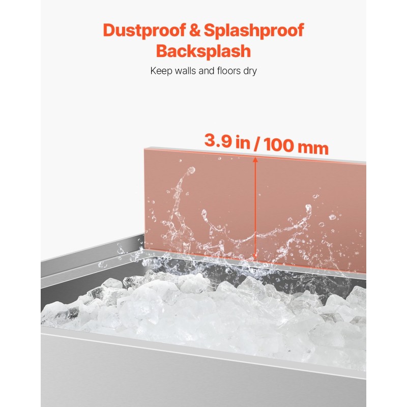 Kaupallinen alajäähylly 95,3 l 304-elintarvikelaatuisesta teräksestä liukuva kansi