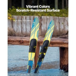 Vesihiihtimet 150 cm parisarja aikuisille PU-vaahto puukansi säädettävät PVC-siteet