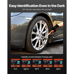 Digitaalinen momenttiavainsarja 2-osainen 1/2 ja 3/8 LCD-näytöllä