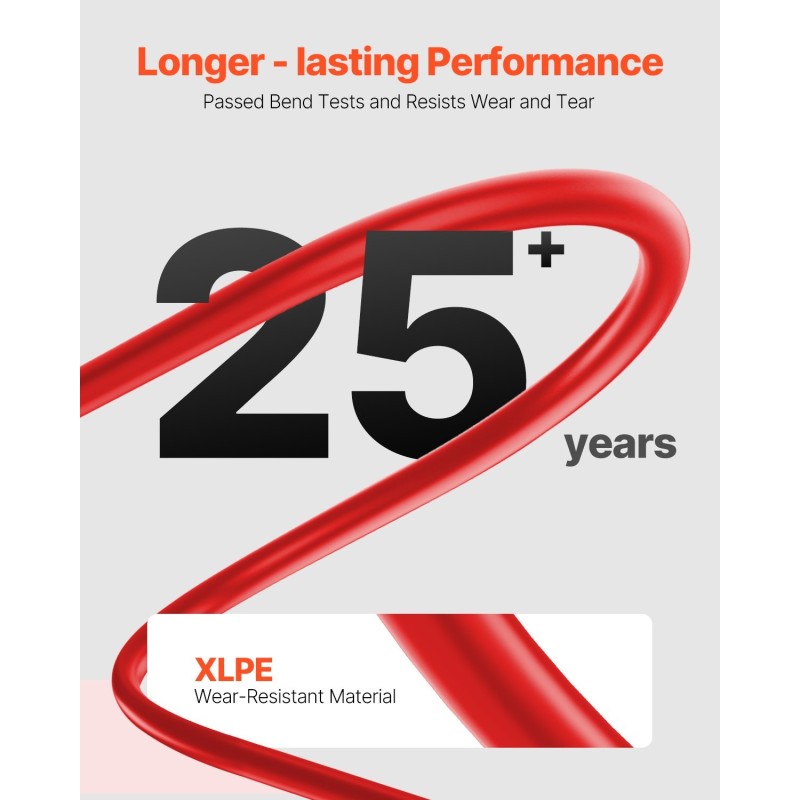 Aurinkopaneelin jatkokaapeli 6 mm² 30,48 m kuparijohtimella IP67 punainen