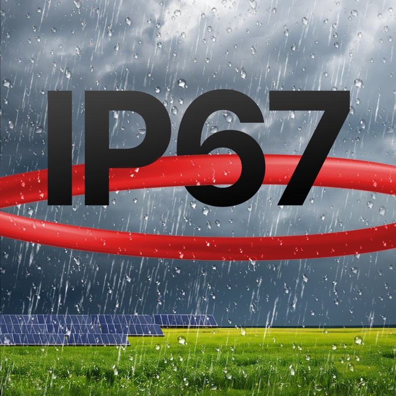 Aurinkopaneelin jatkokaapeli 6 mm² 30,48 m kuparijohtimella IP67 punainen