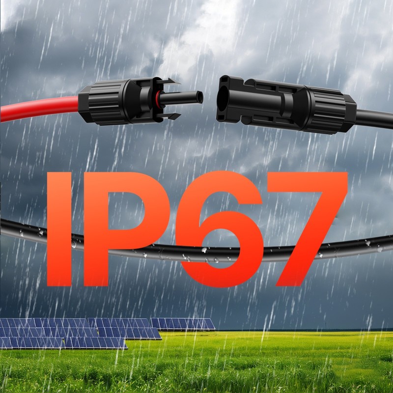 Aurinkopaneelin jatkokaapeli 6,1 m 6 mm² MC4 uros- ja naarasliittimet IP67