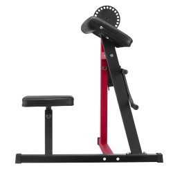 Hauis ja ojentajapenkki hiiliteräsrunko säädettävällä istuimella musta ja punainen