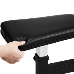 Hauiskääntöpenkki hiiliteräsrunko kaksisataa kilogrammaa kantava säädettävä istuin tukee levytankoa ja käsipainoja