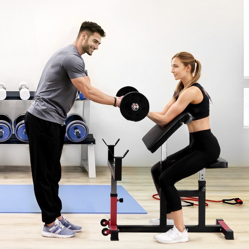 Hauiskääntöpenkki hiiliteräsrunko kaksisataa kilogrammaa kantava säädettävä istuin tukee levytankoa ja käsipainoja