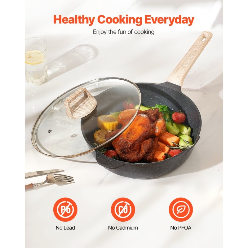 Keitto- ja paistosetti 17-osainen granittipinnoitettu induktiolle musta