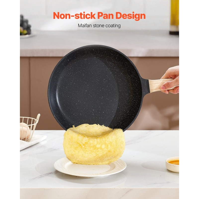 Keitto- ja paistosetti 17-osainen granittipinnoitettu induktiolle musta