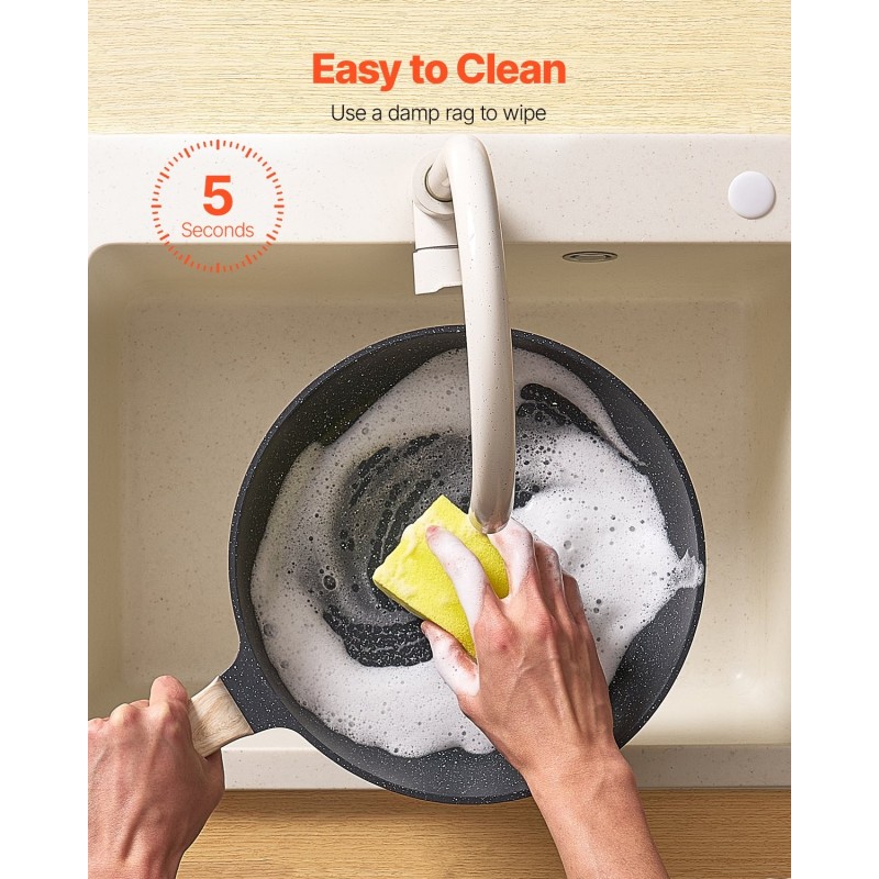 19-osainen kattila- ja pannusetti graniittipinnoitteella induktiolle musta karkaistuilla lasikansilla