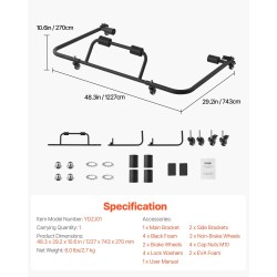 Siirrettävä teräksinen säilytyskärry Jeep Wrangler TJ JK JL kovakatolle ja oville