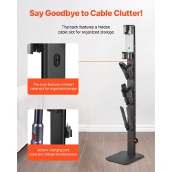 Varsi-imurin vapaasti seisova teline hiiliteräs musta 126 cm 6 koukulla