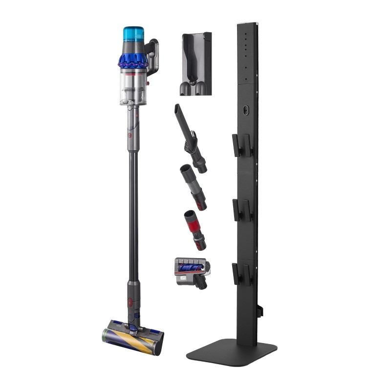 Varsi-imurin vapaasti seisova teline hiiliteräs musta 126 cm 6 koukulla