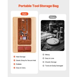 Nahkatyökalusarja 72 osaa metallia ja puuta säädettävä uraaja nahkainen säilytyslaukku