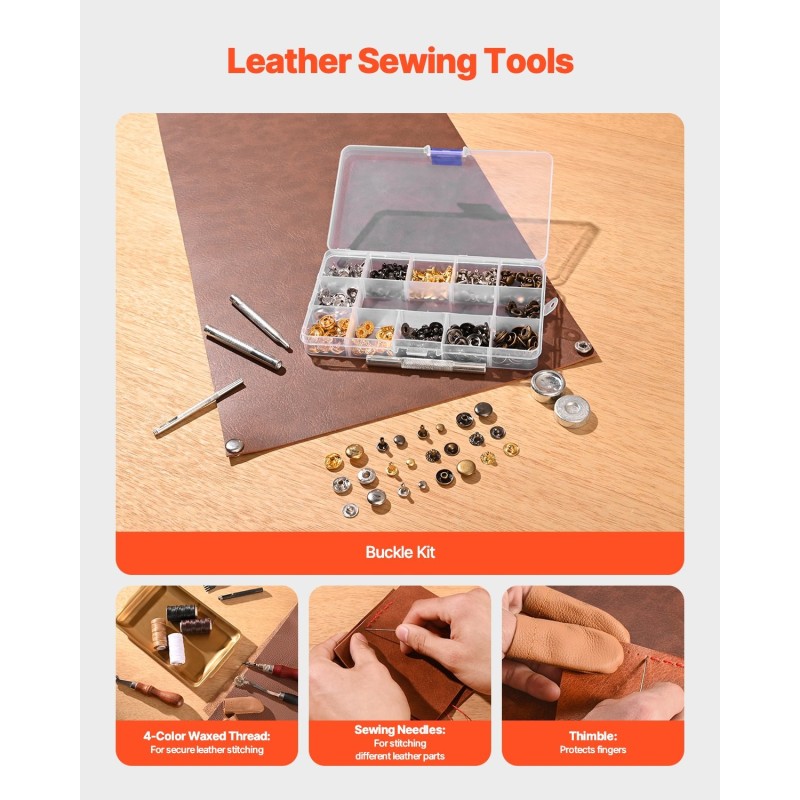 Nahkatyökalusarja 61-osainen metalliosilla ja puisilla kahvoilla kangassäilytyslaukulla nahkatöihin