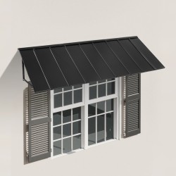 Teräksinen katos oveen 2641×910 mm musta 0,8 mm teräslevyt