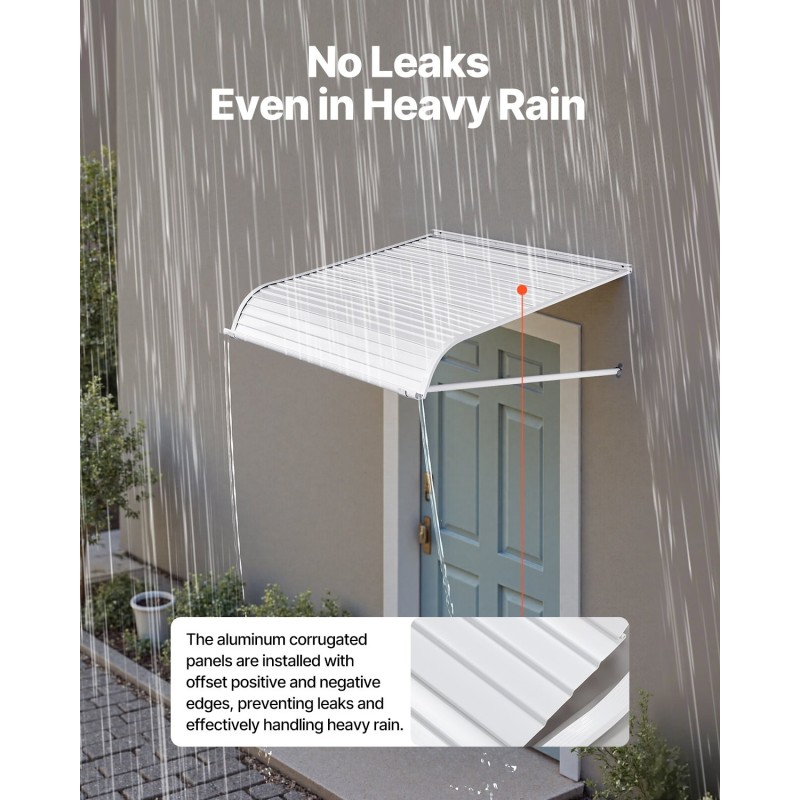 Ovi- ja ikkunakatos alumiiniseoksesta 1016×1066 mm vedenpoistolla