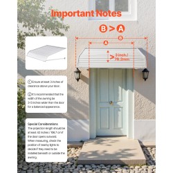 Ovi- ja ikkunakatos alumiiniseoksesta 1016×1066 mm vedenpoistolla