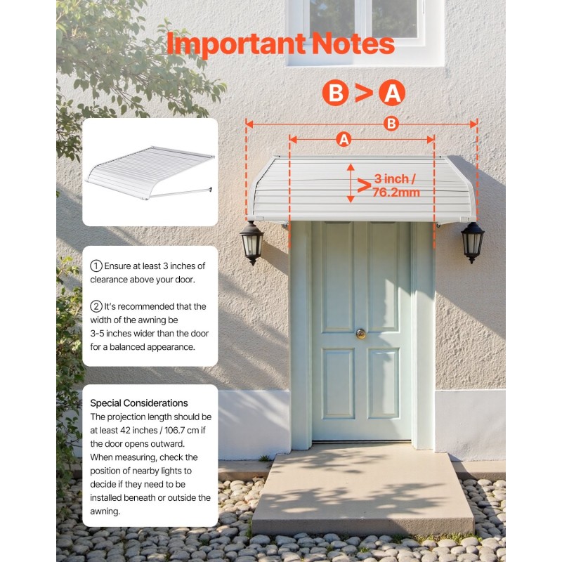 Ovi- ja ikkunakatos alumiiniseoksesta 1016×1066 mm vedenpoistolla