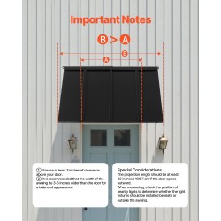 Teräksinen ovi- ja ikkunakatos 1125×610 mm musta 0,8 mm