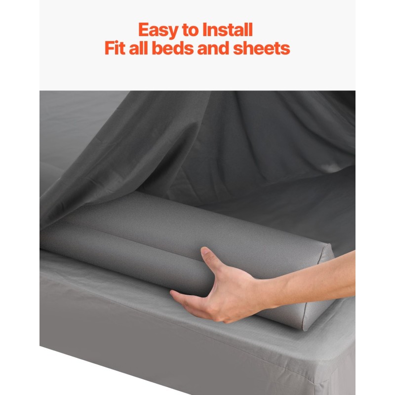 Ilmatäytteinen sängynreunatuki lapsille 1205 mm muovi nukkapintainen kangas 2 kpl