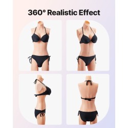 Silikoninen vartalopuku silkkivanulla täytetty D-kuppi ihonvärinen