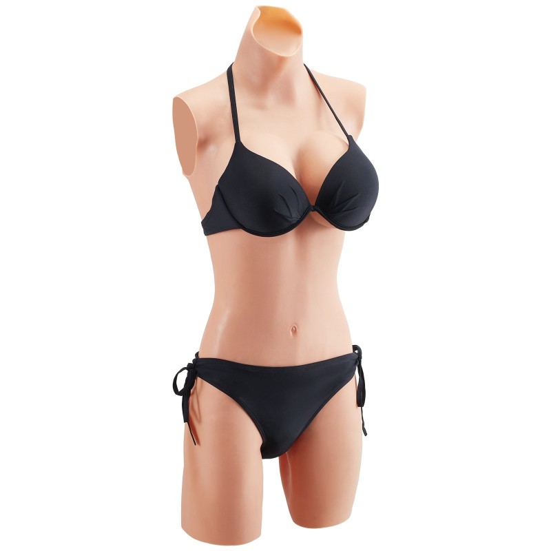 Silikoninen vartalopuku silkkivanulla täytetty D-kuppi ihonvärinen