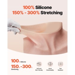 Rintapanssari silikonista valmistettu koko K vaalea ihonsävy cosplay- ja drag-esiintymisiin