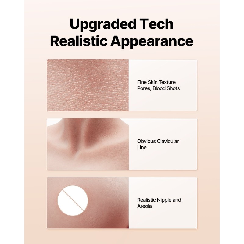 Rintapanssari silikonista valmistettu koko K vaalea ihonsävy cosplay- ja drag-esiintymisiin