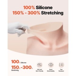 Silikoninen rintalevy D-kuppi 100% silikoni elefantinluunvärinen cosplayhin ja drag-esiintyjille