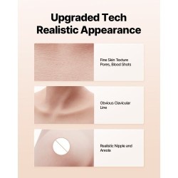 Silikoninen rintalevy D-kuppi 100% silikoni elefantinluunvärinen cosplayhin ja drag-esiintyjille