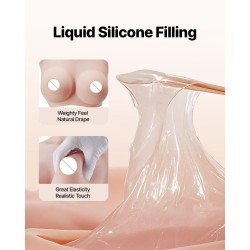 Silikoninen rintalevy D-kuppi 100% silikoni elefantinluunvärinen cosplayhin ja drag-esiintyjille