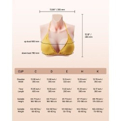 Silikoninen rintalevy D-kuppi 100% silikoni elefantinluunvärinen cosplayhin ja drag-esiintyjille