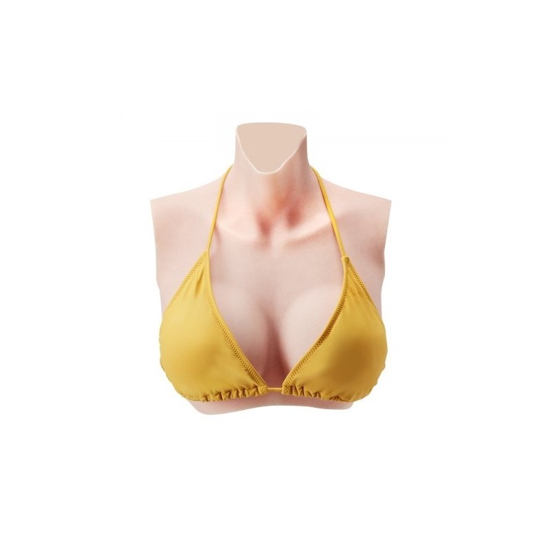 Silikoninen rintalevy D-kuppi 100% silikoni elefantinluunvärinen cosplayhin ja drag-esiintyjille