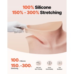 Silikonirintapanssari 100-prosenttinen silikoni C-kuppi vaalea ihonsävy esiintymisiin