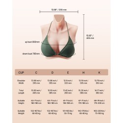 Silikonirintapanssari 100-prosenttinen silikoni C-kuppi vaalea ihonsävy esiintymisiin