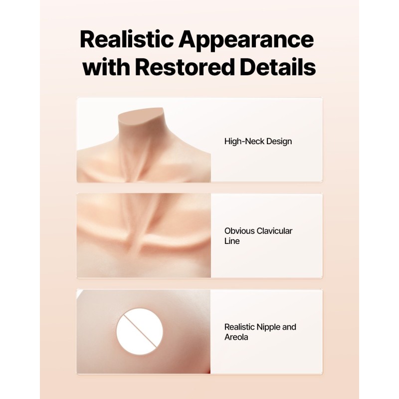 Silikoninen rintapanssari H-kuppi norsunluu realistinen rintalinja cosplay- ja drag-esiintymisiin
