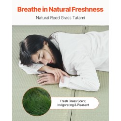 Tatamipatja luonnollisesta ruisheinästä kolmiosainen liukumaton pohja 2032×990×13 mm