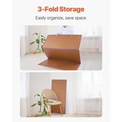 Taitettava tatamimatto luonnollisesta rottingista kolmiosainen liukumaton pohja 2032×1397×13 mm