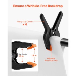 Säädettävä taustateline hiiliteräs 85–298 cm 10x10 jalkaa musta